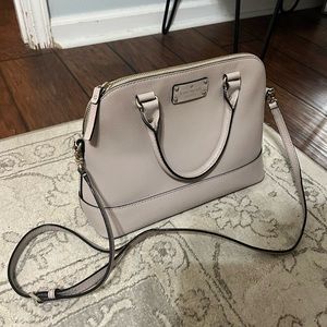 Kate Spade taupe purse, wrist handles and crossbody option